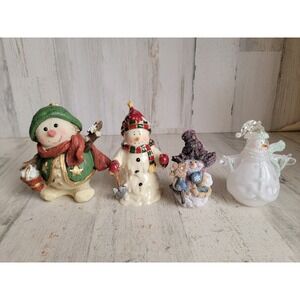 Snowman rustic variety shovel figure Xmas home decor set figure snowflake